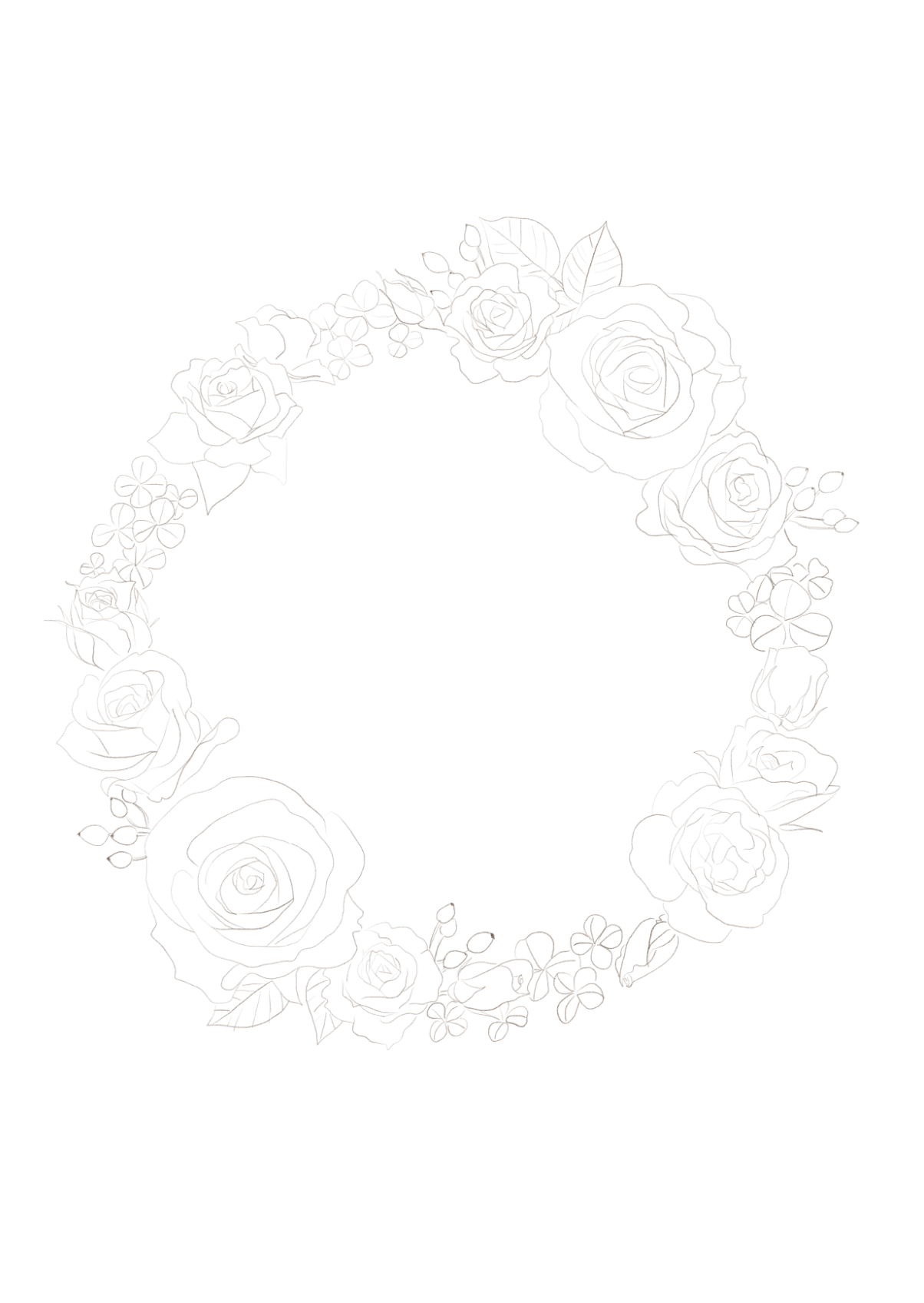 💐お守りリースの線画が完成しました💐