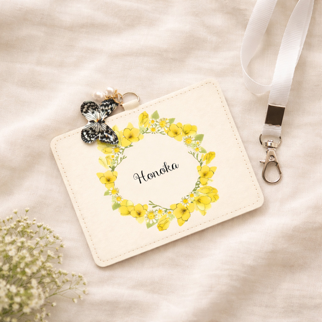 入学祝い・就職祝いに人気|誕生花の名入れパスケース|春の新生活ギフト